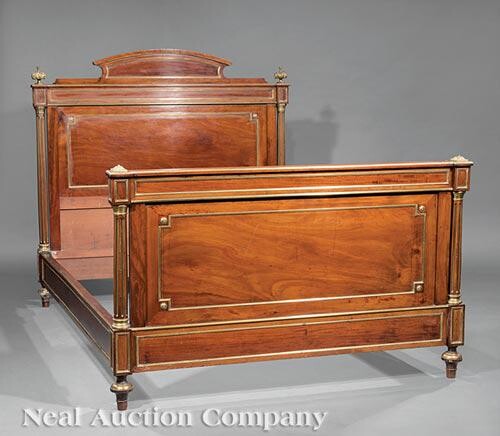 Empire-Style Brass-Mounted Mahogany Bedstead