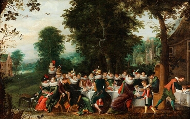 Flämischer Meister des 17. Jahrhunderts, Höfisch-festliches Bankett im Freien