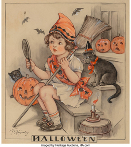 Florence Pearl England Nosworthy (1872-1936), Halloween, Hearth and Home cover (October 1930)