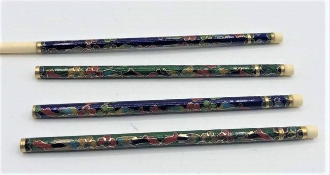 Four [4] Cloisonne Calligraphy Writing Instruments