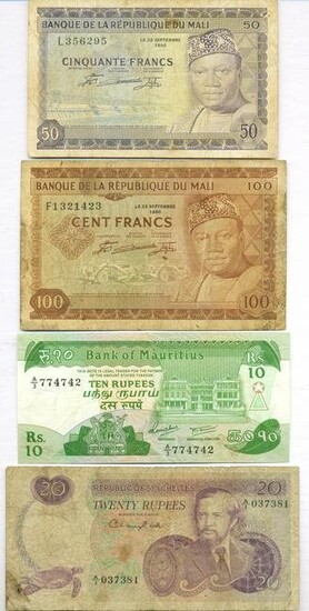 Four (4) World Banknotes