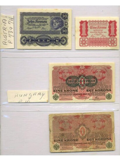 Four Austrian & Hungarian Notes