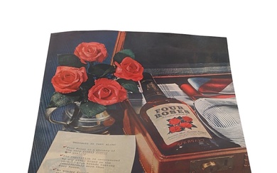 Four Roses Blended Whiskey Advertising Print 1940s - Wouldn't You Rather Drink Four Roses? 26cm x 35cm