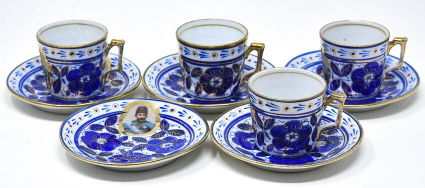 Four Russian / Ottoman Empire Porcelain Cups