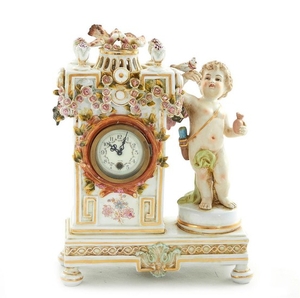 French style porcelain mantel clock