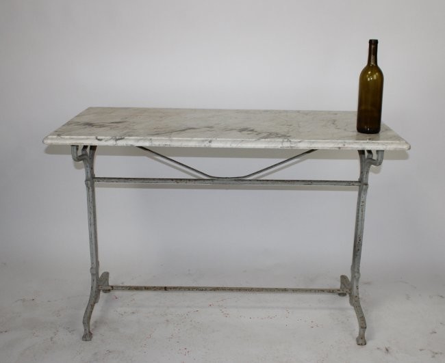 French wrought iron & marble cafe table
