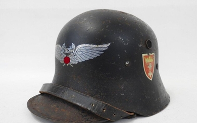GERMANY. Lightweight Danzig firemen's helmet, dark blue finish,...