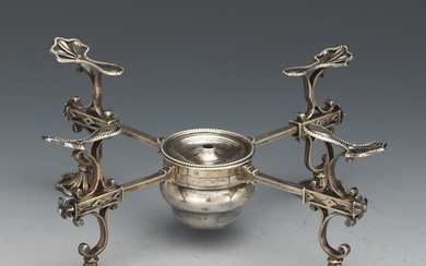George III Sterling Silver Adjustable Plate, Cross Support/Warmer, by William Abdy, dated 1781