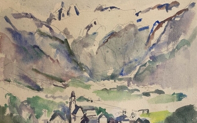 Ghislain UHRY (1932) Vue de village de montagne... - Lot 94 - Euvrard & Fabre