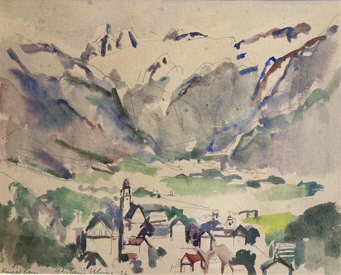 Ghislain UHRY (1932) Vue de village de montagne... - Lot 94 - Euvrard & Fabre