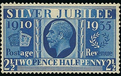 Great Britain King George V Issues 1935 Silver Jubilee 2½d. Prussian blue error of colour, larg...