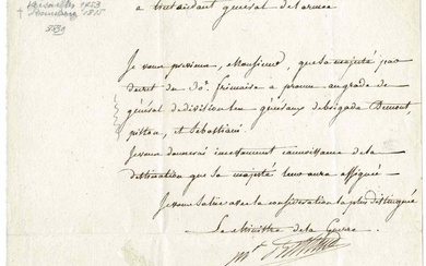 HISTORY - BERTHIER Louis Alexandre (1753 - 1815) - Autograph letter signed