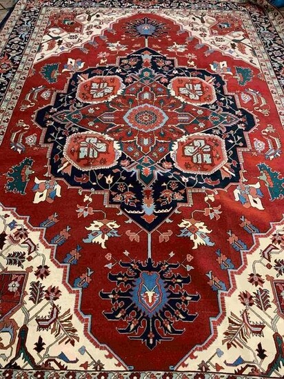 Hand Knotted Agra Heriz Rug 9.8x14 ft #13