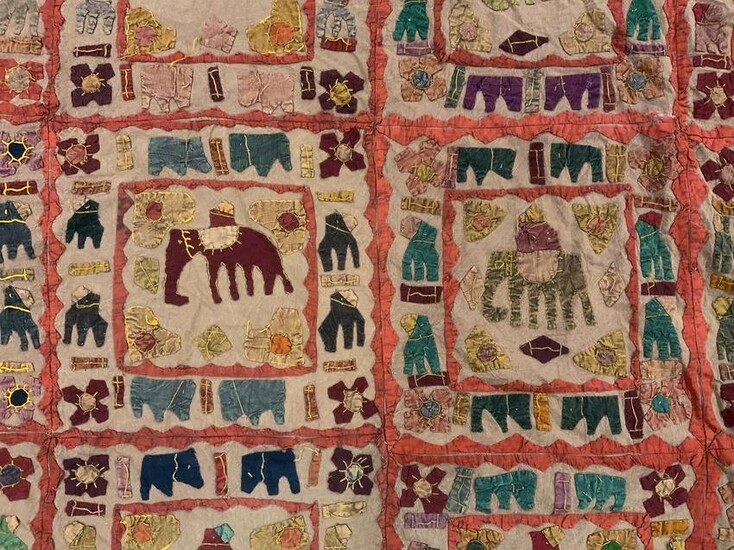 Hand Made Elephant Motif Tapestry