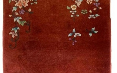 Handmade antique Art Deco Chinese rug 3.1' x 4.10'