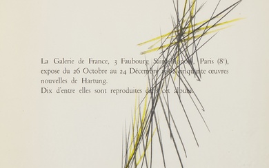 Hans HARTUNG (1904-1989) Sans titre, 1962 Crayon de couleurs et crayon sur papier Dédicacé "...