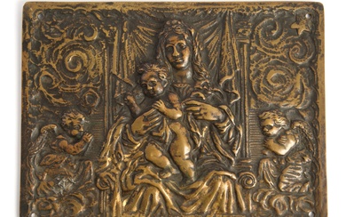 High relief "MADONNA WITH CHILD AND ANGELS"