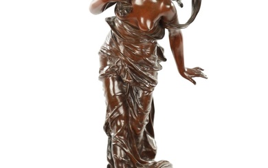 JEAN-JULES CAMBOS (1828-1885). A FINE 19TH CENTURY BROWN PATINATED...