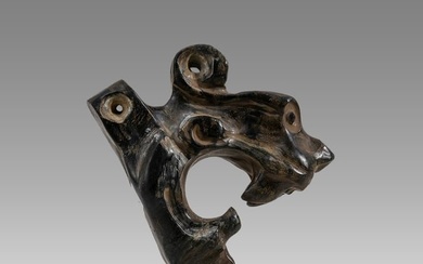 Jade Jaguar Head Pendant Pre-Columbian, Southern Mexico to Guatemala, Olmec