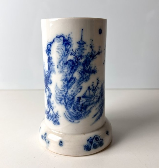 Japanese Brush Pot in Blue and White
