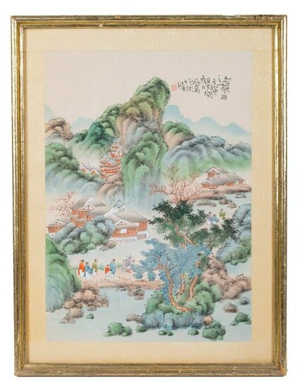 Japanese Landscaping Painting on Silk