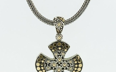 John Hardy 18K Gold & Sterling Silver Maltese Cross Necklace
