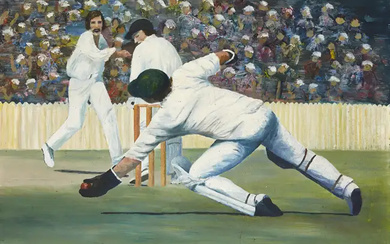 Karin T. Duce, British late 20th century - Catching Action;acrylic on board,...