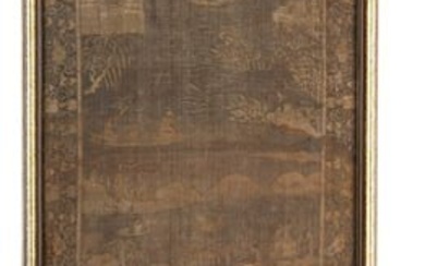 LARGE (Early 20th c) FRAMED CHINESE SILK PANEL