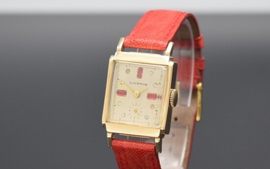 LUCERNE 14k yellow gold wristwatch so called Cocktailwatch,...