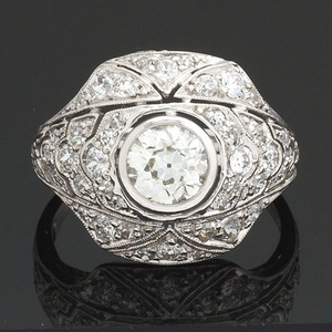 Ladies' Art Deco Gold and Diamond Ring