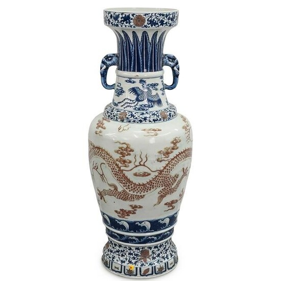 Large Antique Porcelain Dragon Vase