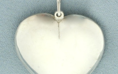 Large Puffy Heart Pendant in Sterling Silver