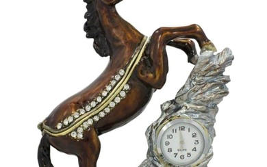 Leaping Stallion Horse Clock, Trinket Jewel Box