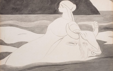 Leon Spilliaert (1881-1946), The Abduction of Europe, East-Indian ink, watercolour and pencil on paper, 1928, 54,5 x 75 cm