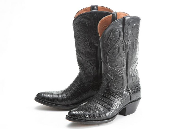 Like new pair of hand made Black Alligator Boots, size