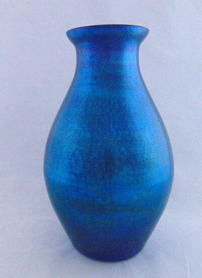 Loetz Blue iridescent glass vase