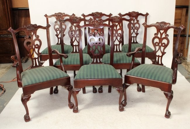 Lot of 8 Century Chippendale style dining chairs