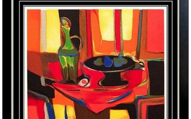 Marcel Mouly Original Color Lithograph Hand Signed Still Life Cubism Artwork