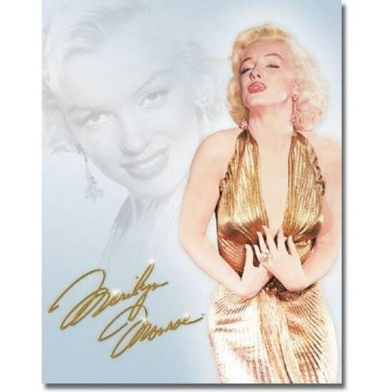 Marilyn Monroe Gold Dress Metal Sign