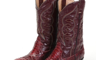 Men's El Rudo Cowboy Boots With Croc-Embossed Leather and Multicolor Stitching