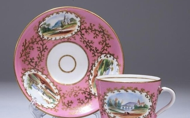 Minton Porcelain Teacup & Saucer 19th Century