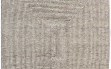 Modern Geometric High Low Relief 8X10 Handmade Oriental Area Rug Wool Carpet