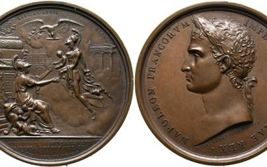 Napoleon I. 1804-1815 - AE-Medaille (66mm) 1830 von Mercandetti. Auf...