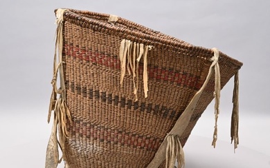 Native American Apache Three-Color Burden Basket