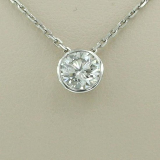 Necklace with diamond solitaire pendant