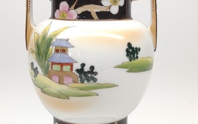 Nippon Pagoda Cherry Blossom Scene Vase