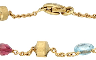 No Reserve - Marco Bicego 'Paradise' collection 18K yellow gold bracelet with various gemstones.