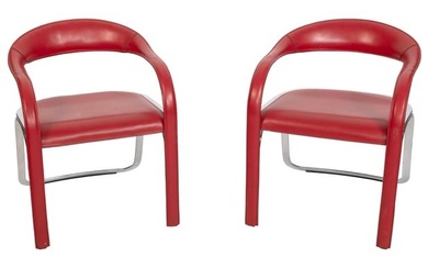 PAIR OF VLADIMIR KAGAN FOR FASEM "FETTUCCINI" LOUNGE CHAIRS 20th Century Back heights 28.5". Seat