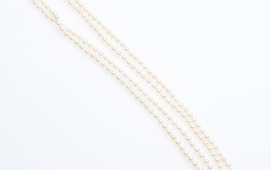 PEARL NECKLACE with clasp in gold 14K.