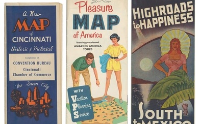 [PICTORIAL MAPS – TRAVEL]. Three Pictorial Maps. 1940s/50s....